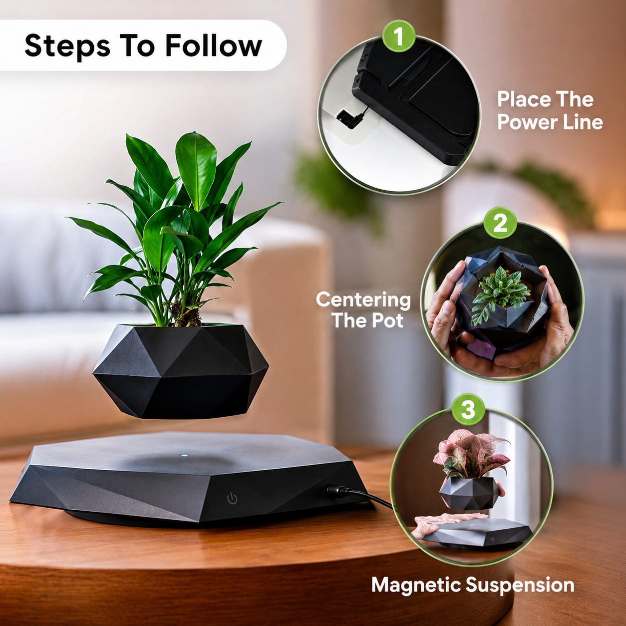 Magnetic Levitating Flower Pot