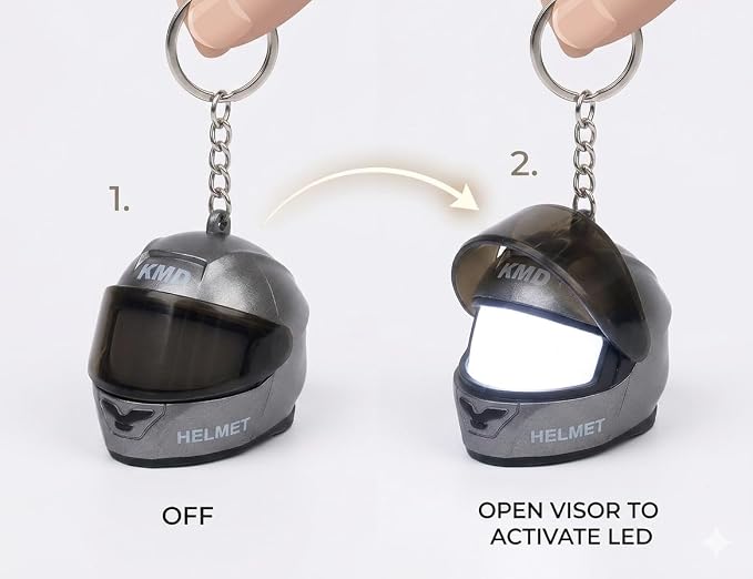 LED Mini Helmet Keychain