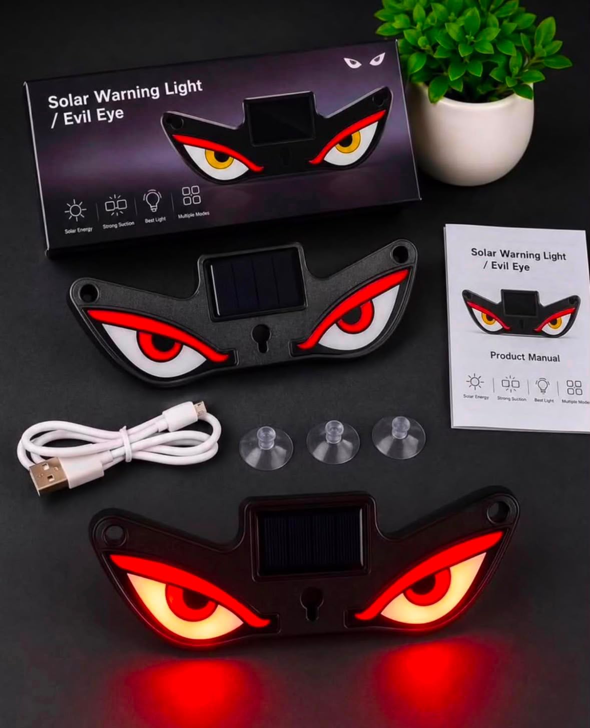 Solar Evil Eye LED Car Warning Light