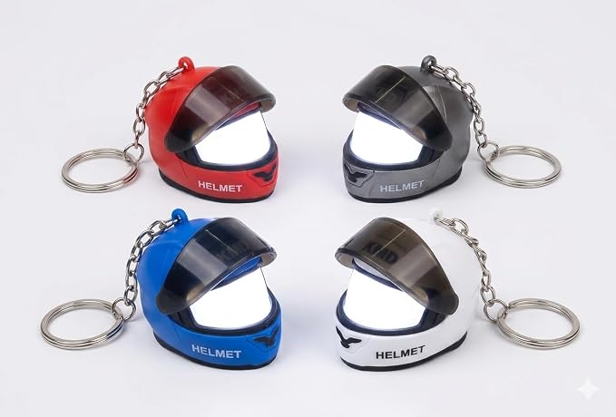 LED Mini Helmet Keychain