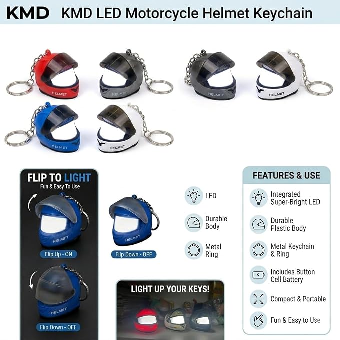 LED Mini Helmet Keychain