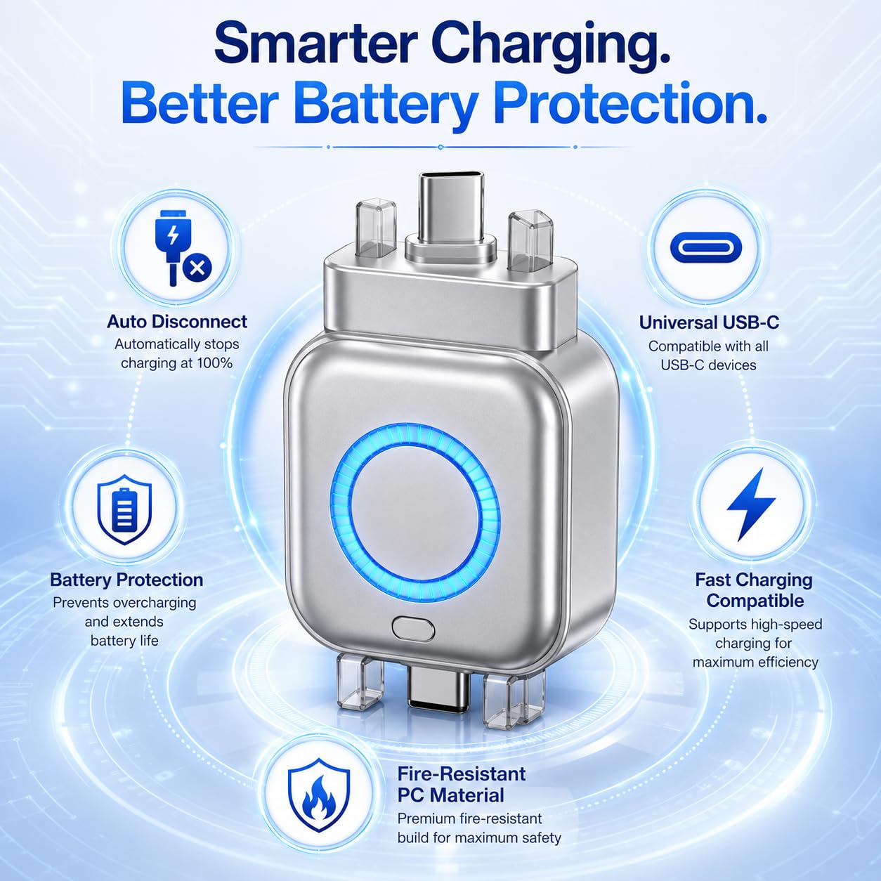 USB-C Smart Auto Stop Charger Protector