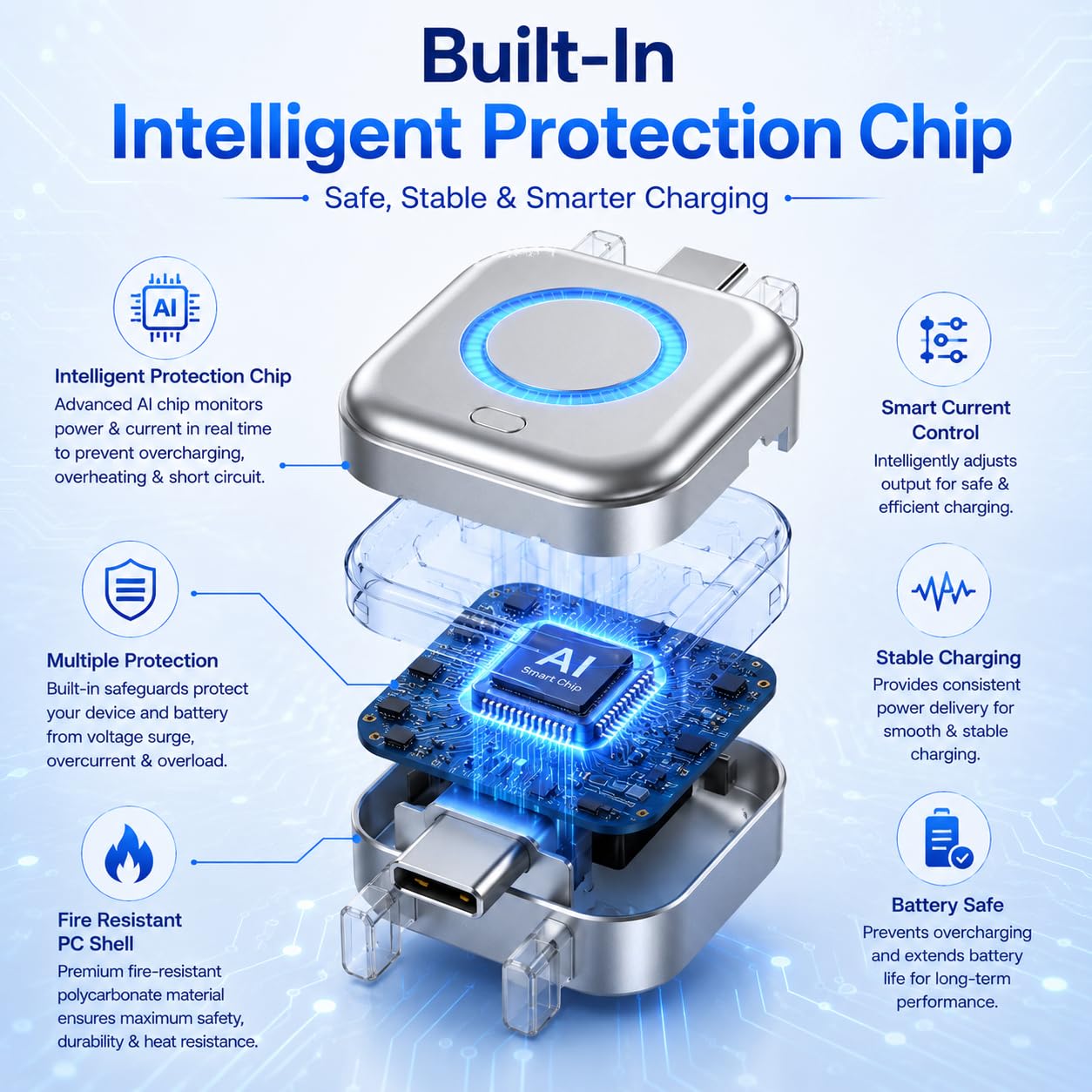 USB-C Smart Auto Stop Charger Protector